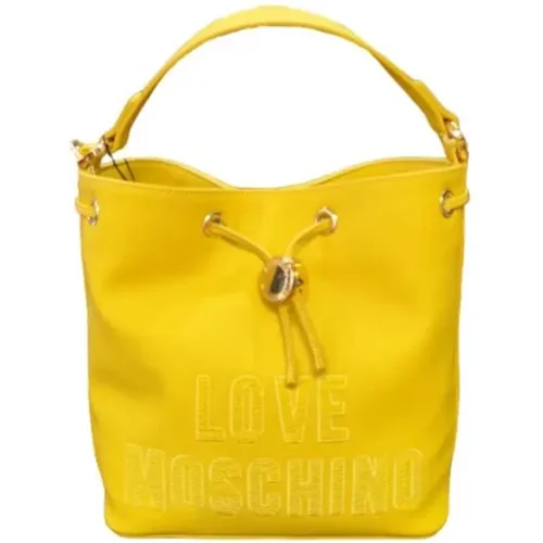 Sequined Mini Bucket Bag Sun , female, Sizes: ONE SIZE - Love Moschino - Modalova