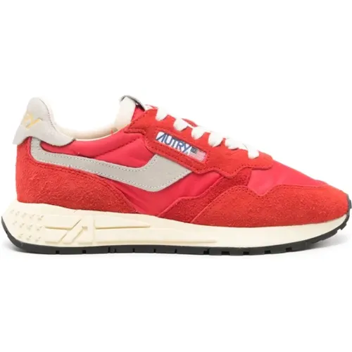 Suede Sneakers Rot/Weiß/Grau , Damen, Größe: 37 EU - Autry - Modalova