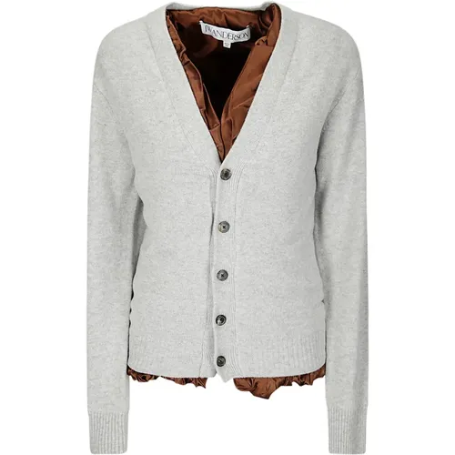 Satin Lined Cardigan , female, Sizes: M - JW Anderson - Modalova