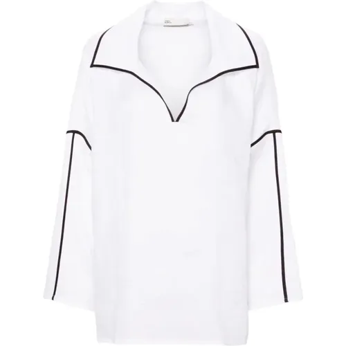 Weißes Strandshirt , Damen, Größe: L - TORY BURCH - Modalova