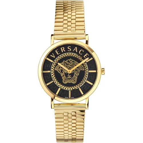 V-Essential Gold Stainless Steel Watch , female, Sizes: ONE SIZE - Versace - Modalova