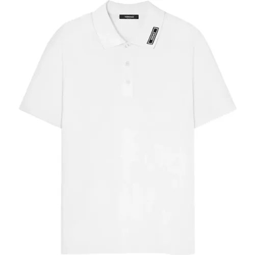 Embroidered Polo Shirt , male, Sizes: M, L, XL - Versace - Modalova