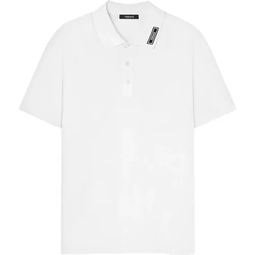 Embroidered Polo Shirt , male, Sizes: M, L, XL, S - Versace - Modalova