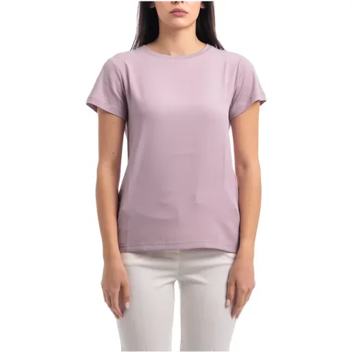 Seiden- und Jersey-Rundhals-T-Shirt , Damen, Größe: L - Seventy - Modalova
