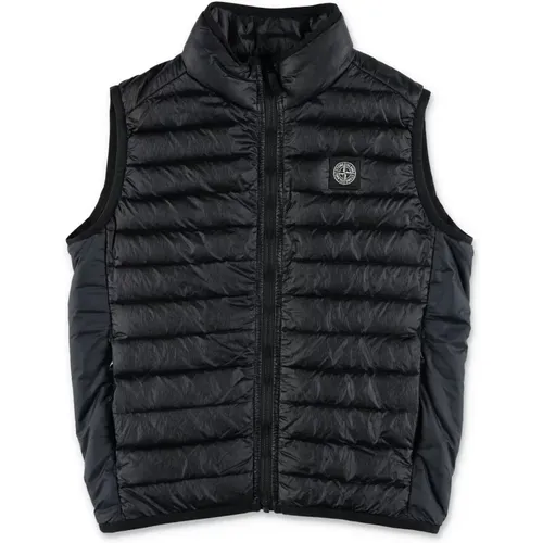 Schwarze Daunenweste Jacke Oberbekleidung - Stone Island - Modalova