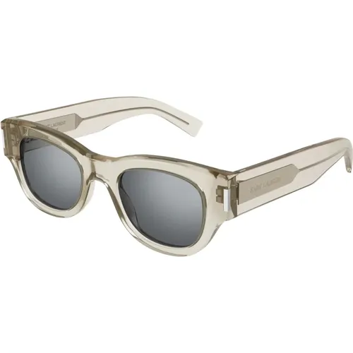 Silber Sonnenbrille SL 573,Havana Grau Sonnenbrille SL 573,Grün/Braune Sonnenbrille SL 573 - Saint Laurent - Modalova