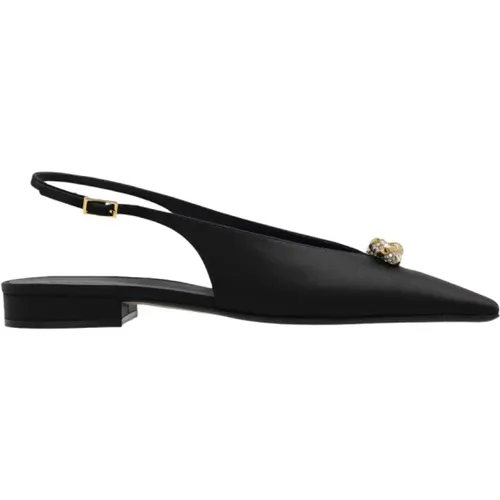 Schwarze Satin-Ballerinas , Damen, Größe: 36 EU - Lanvin - Modalova