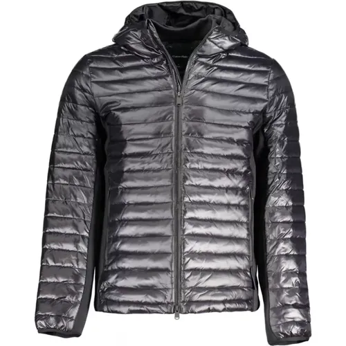 Schwarze Nylon-Kapuzenjacke mit Reißverschluss , Herren, Größe: M - Calvin Klein - Modalova