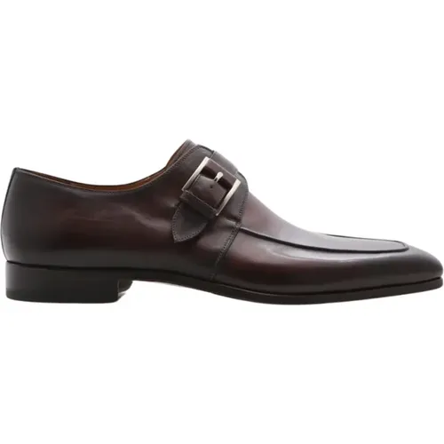 Handgefertigter Cognac Monk Strap Schuh , Herren, Größe: 40 EU - Magnanni - Modalova