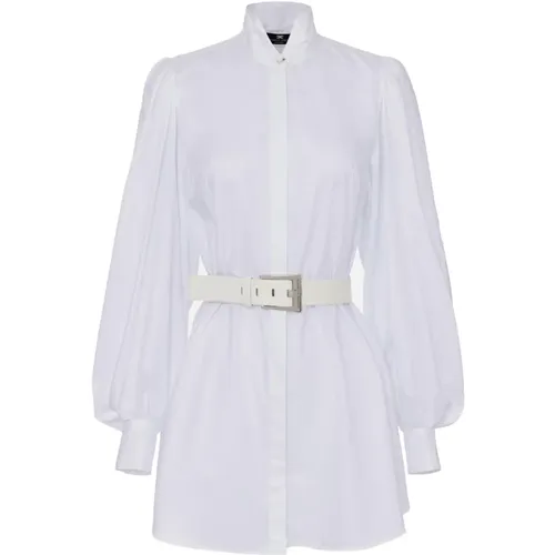 Weiße Baumwoll Mini Kleid , Damen, Größe: XS - Elisabetta Franchi - Modalova