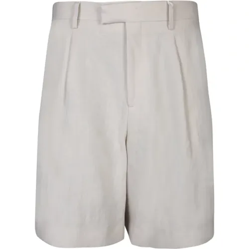 Linen Bermuda Shorts with Side Pockets , male, Sizes: M - Lardini - Modalova