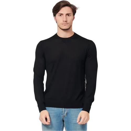 Armani Sweater with Vertical Jacquard Lettering , male, Sizes: 3XL - Emporio Armani EA7 - Modalova