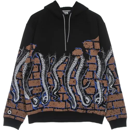 Black Lightweight Hooded Sweatshirt Bricks , male, Sizes: L, XL - Octopus - Modalova