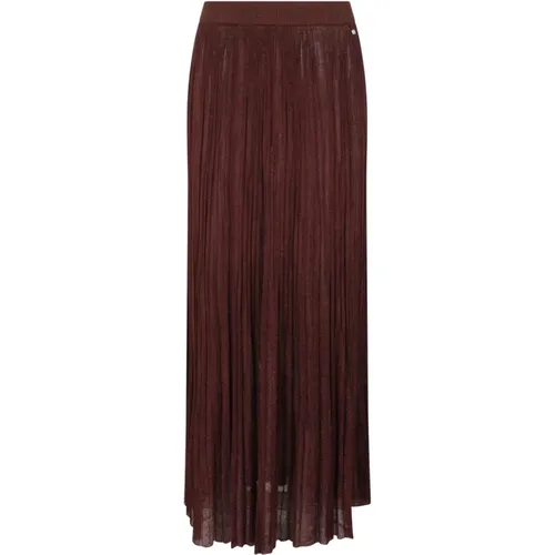 Lurex Plissé Knit Midi Skirt , female, Sizes: S, L, M - Herno - Modalova