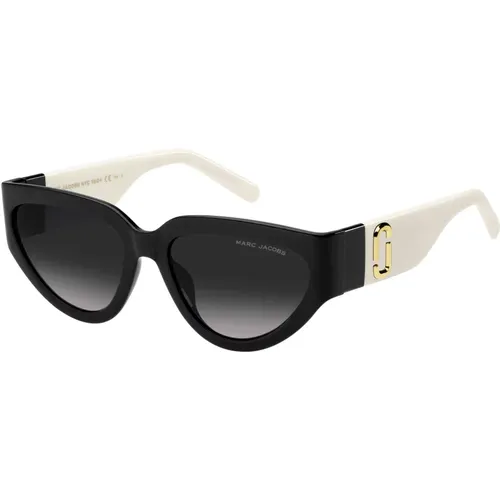 Schwarz Weiß/Grau Getönte Sonnenbrille , Damen, Größe: 57 MM - Marc Jacobs - Modalova