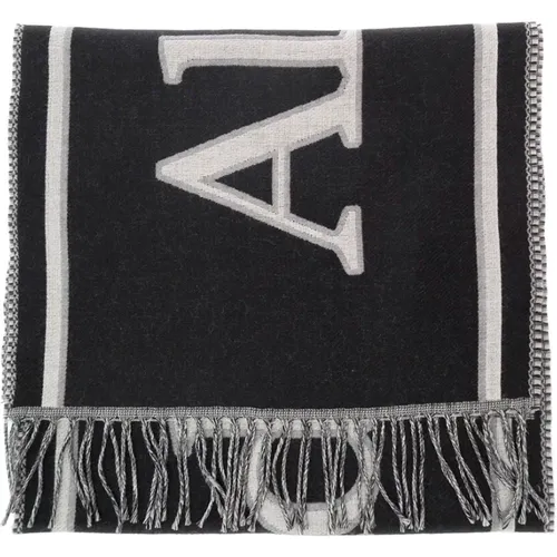 Fringed Varsity Logo Scarf White , male, Sizes: ONE SIZE - alexander mcqueen - Modalova