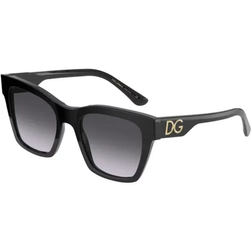 Designer Sonnenbrille Dg4384 Schwarz/Grau , Damen, Größe: 53 MM - Dolce & Gabbana - Modalova