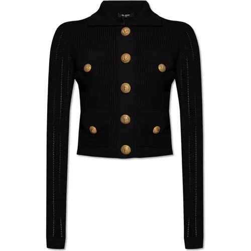 Cropped Cardigan , female, Sizes: XL, XS, S - Balmain - Modalova