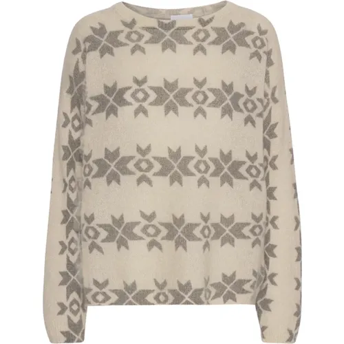 Nordischer Pullover mit Grauem Nordic-Print - American Dreams - Modalova