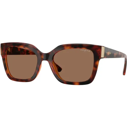 Stylish Sunglasses in Tortoiseshell , female, Sizes: 54 MM - Vogue - Modalova