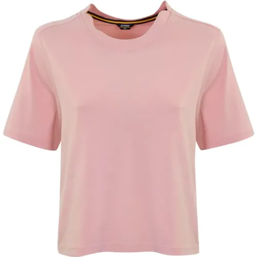 Cotton T-shirt with Side Slits , female, Sizes: L, XL - K-way - Modalova