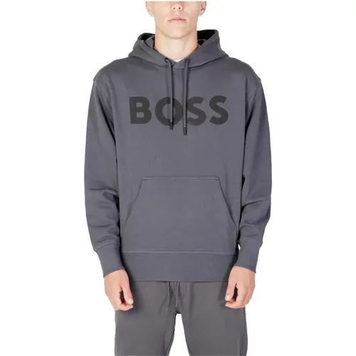 Grauer Kapuzenpullover Herbst/Winter Herren , Herren, Größe: XL - Boss - Modalova