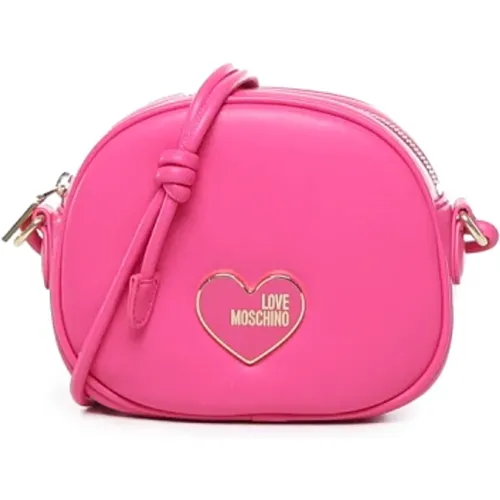Rosa Tasche mit emailliertem Herz , Damen, Größe: ONE Size - Love Moschino - Modalova