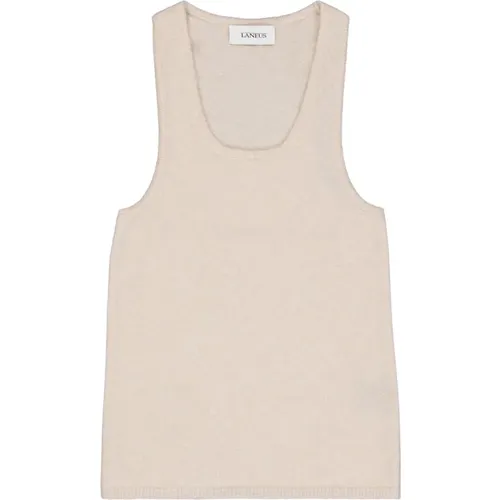 Wool Crew Neck Tank Top , female, Sizes: S, XS - Laneus - Modalova