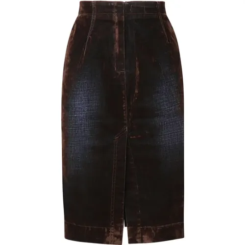 Denim High Waist Skirt Dark , female, Sizes: 2XS - pinko - Modalova