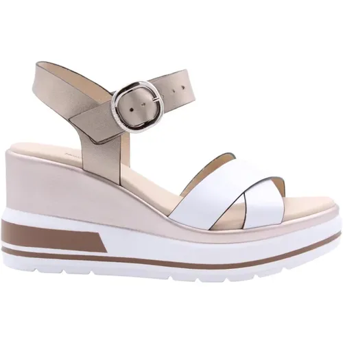 Pink Wedge Sandals for Women , female, Sizes: 4 UK, 5 UK, 3 UK - Nerogiardini - Modalova