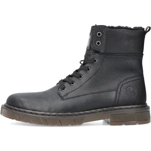 Graphite Lace-Up Boots for Men , male, Sizes: 12 UK, 8 UK, 9 UK, 11 UK, 7 UK, 10 UK - Rieker - Modalova