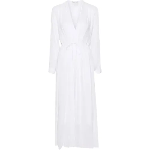 Long Sleeve Cotton and Silk Dress , female, Sizes: S - Forte Forte - Modalova