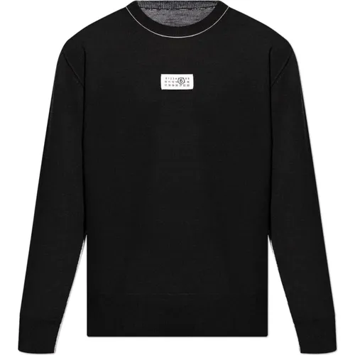 Pullover mit Logo-Patch , Herren, Größe: L - MM6 Maison Margiela - Modalova