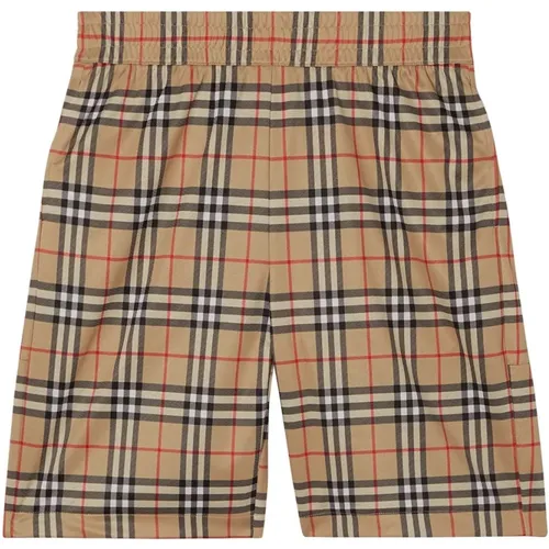 Karo Muster Casual Shorts , Herren, Größe: XL - Burberry - Modalova