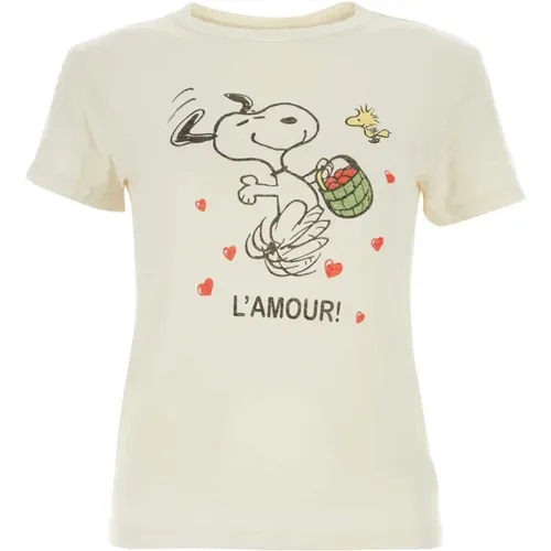 Kreide Baumwoll T-Shirt , Damen, Größe: XS - Re/Done - Modalova