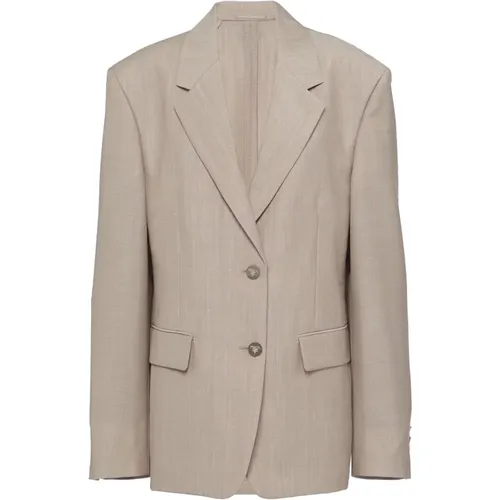 Mohair Wool Jacket Aw23 , female, Sizes: XS - Prada - Modalova