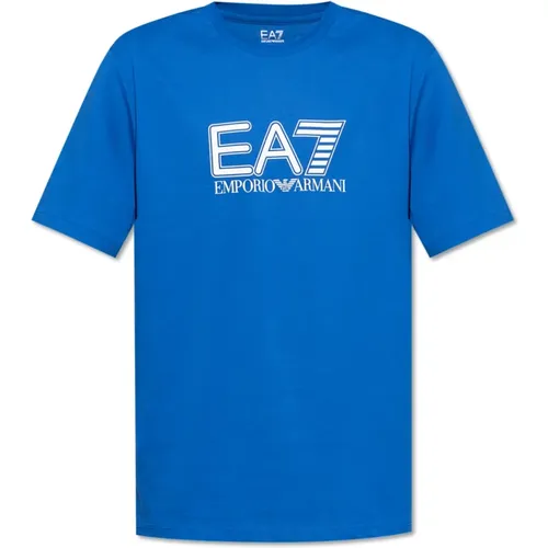 T-Shirt mit bedrucktem Logo , Herren, Größe: 2XL - Emporio Armani EA7 - Modalova