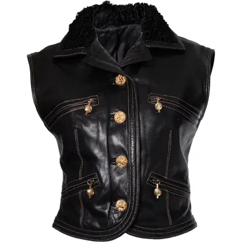 Pre-owned Leather tops , female, Sizes: ONE SIZE - Versace Pre-owned - Modalova