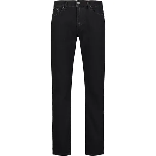 Schwarze Gewaschene Slim Fit Selvedge Denim , Herren, Größe: W30 - Tela Genova - Modalova