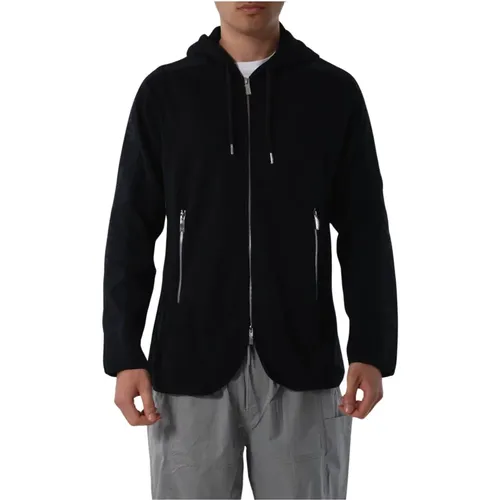 Cotton Blend Zip-Up Hooded Blazer , male, Sizes: XL, 2XL, L, M, S - Armani Exchange - Modalova