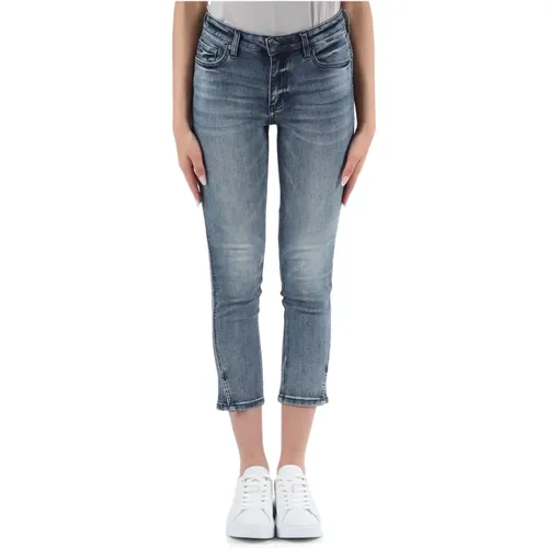 Skinny Slit Capri Jeans , Damen, Größe: W27 - Armani Exchange - Modalova