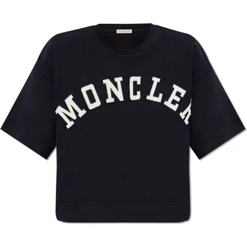 T-Shirt mit Logo , Damen, Größe: M - Moncler - Modalova