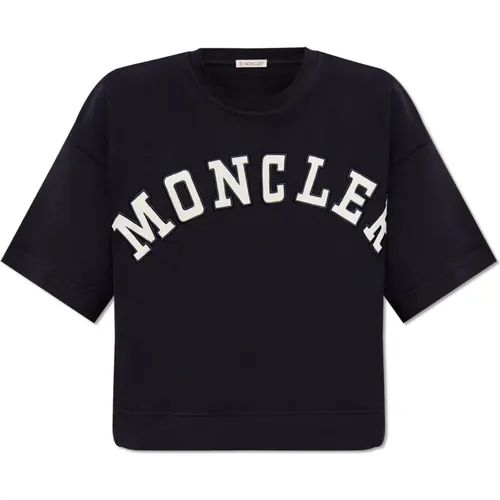 T-Shirt mit Logo , Damen, Größe: S - Moncler - Modalova