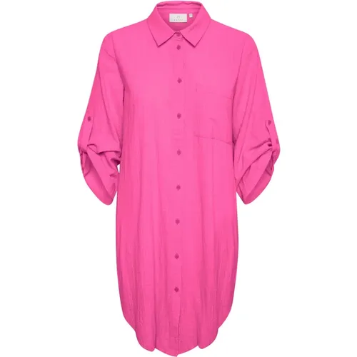 Shirt Dress Rose Violet , female, Sizes: S, XL, XS, M, 2XL, 3XL, L - Kaffe - Modalova