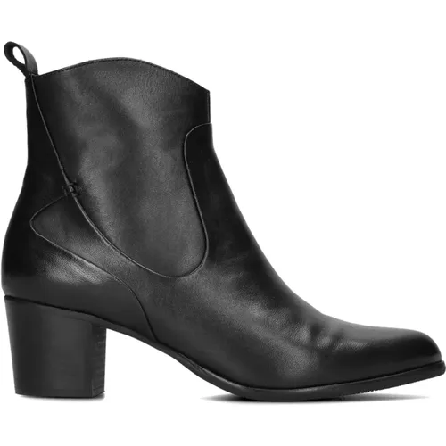 Schwarze Leder Stiefeletten Adella , Damen, Größe: 38 1/2 EU - Everybody - Modalova