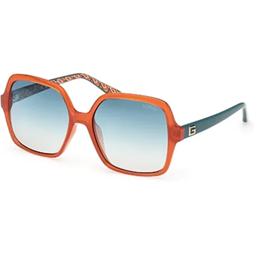 Stylische Sonnenbrille mit blauen Gläsern , Damen, Größe: 57 MM - Guess - Modalova