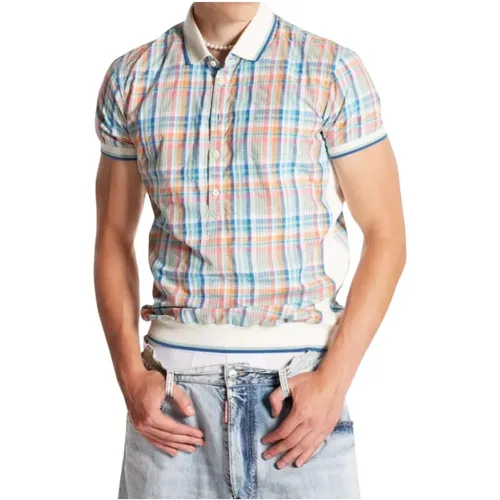 Preppy Pastel Polo Shirt , Herren, Größe: M - Dsquared2 - Modalova