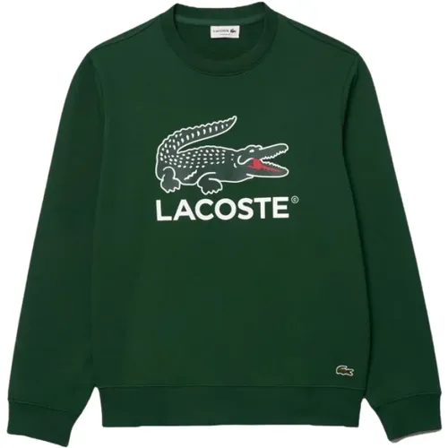 Klassischer Sweatshirt - Grün , Herren, Größe: L - Lacoste - Modalova