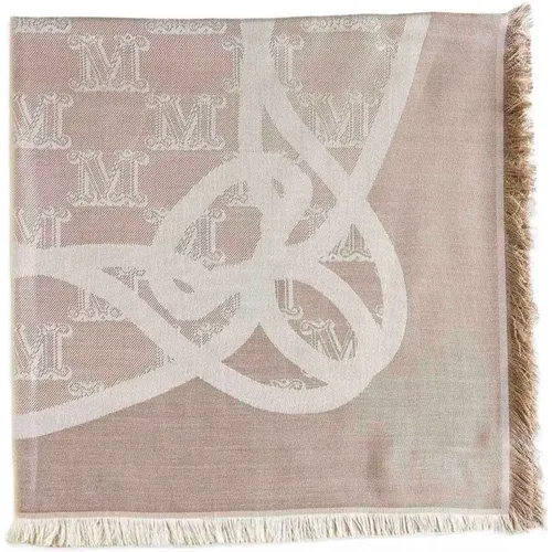 Jacquard Silk Scarf with Monogram Motif , female, Sizes: ONE SIZE - Max Mara - Modalova