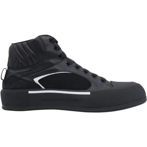 MID TOP Leather Sneakers , male, Sizes: 7 UK, 10 UK, 8 UK, 9 UK - alexander mcqueen - Modalova